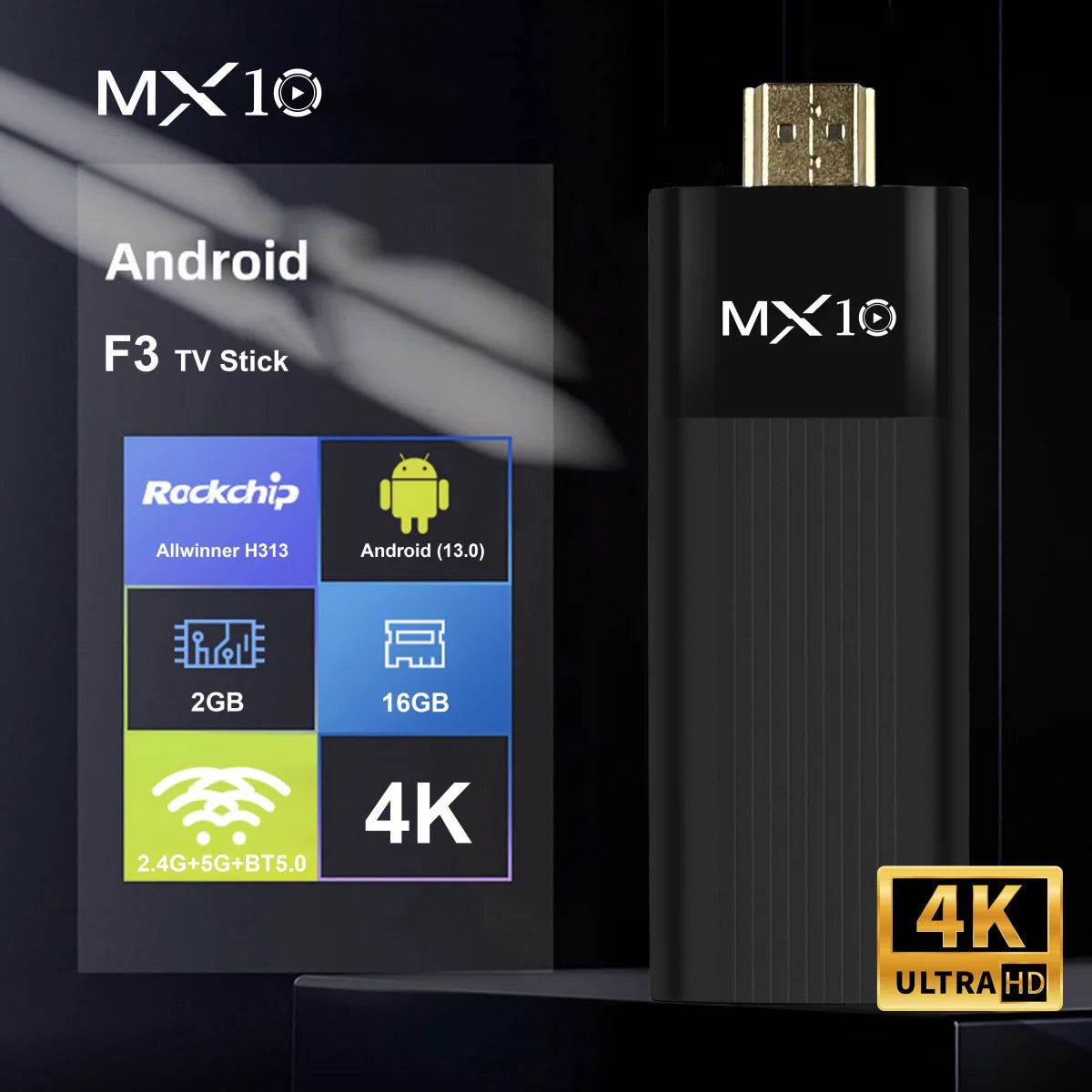 MX10 TV Stick Android 1080P – Streaming Full HD con Control Remoto