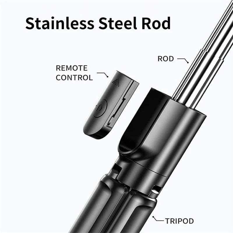 Trípode Inalámbrico con Luz y Control Remoto Bluetooth para Selfies