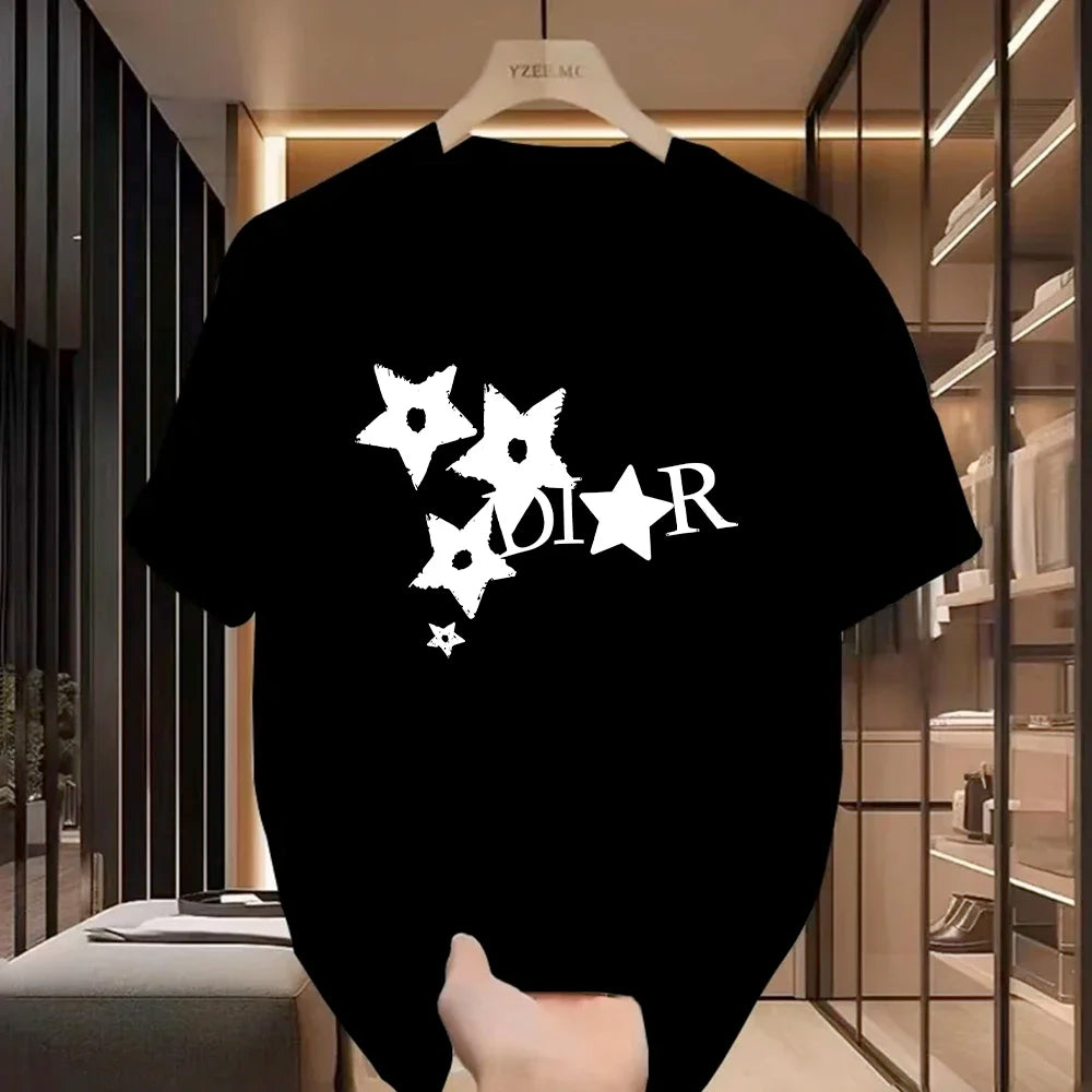 Camiseta Casual de Mujer – Estampado de Letras, Ligera y Cómoda 👚✨