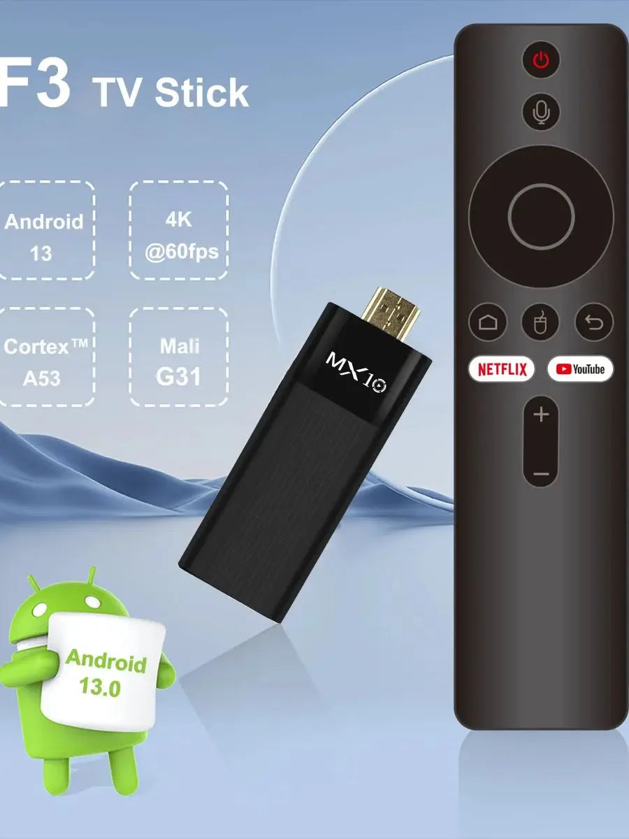 MX10 TV Stick Android 1080P – Streaming Full HD con Control Remoto