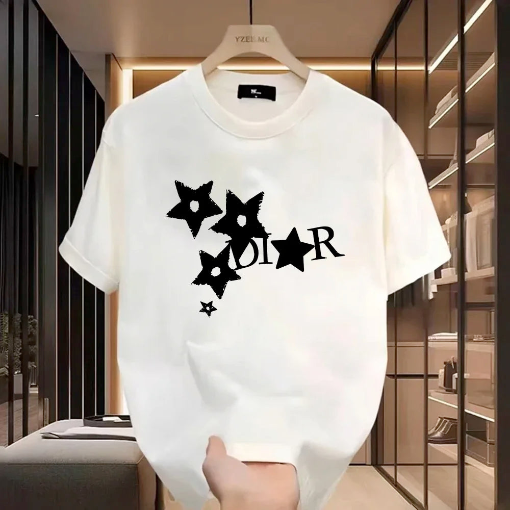 Camiseta Casual de Mujer – Estampado de Letras, Ligera y Cómoda 👚✨