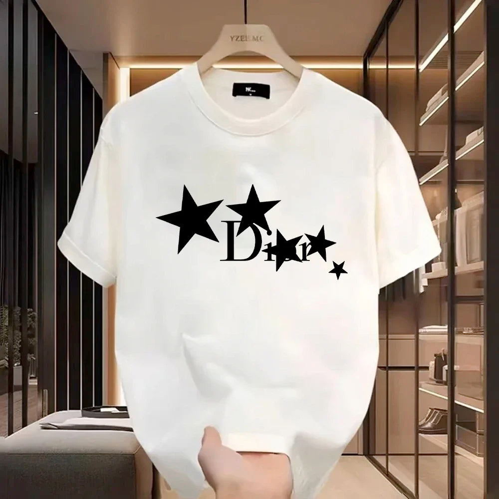 Camiseta Casual de Mujer – Estampado de Letras, Ligera y Cómoda 👚✨