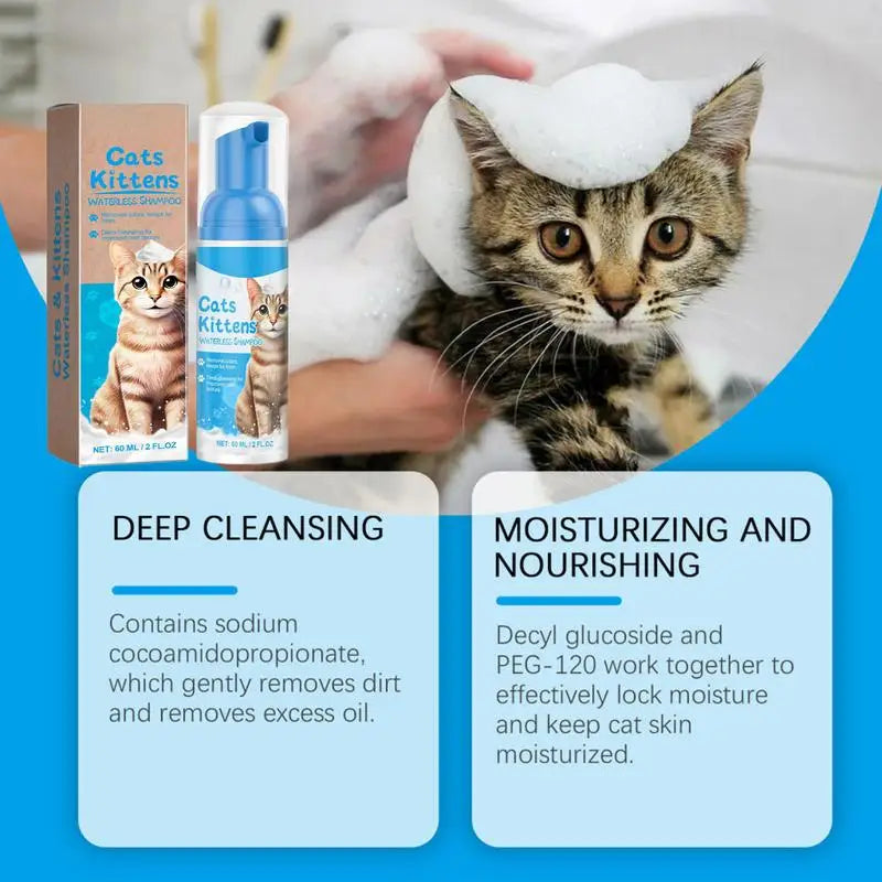 Champú Seco para Gatos – Limpieza Fácil sin Agua (60 ml) 🐱✨