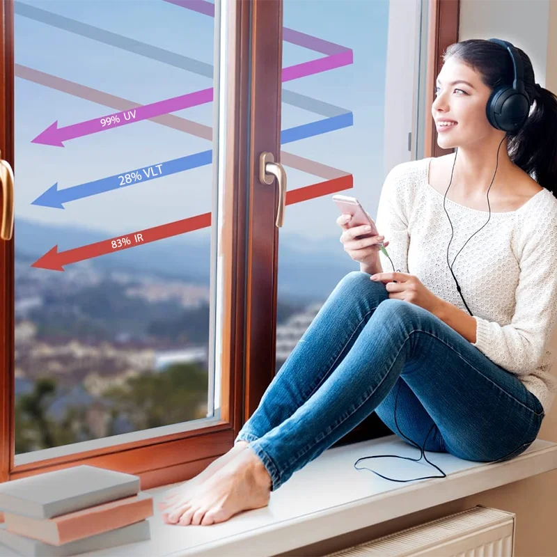 Papel Ahumado Adhesivo para Vidrios – Decorativo, Aislante y Anti-Explosión