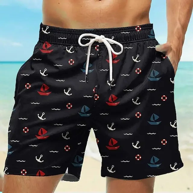 Shorts de Playa para Hombre – Ligero y Estampado 3D 🩳🌴