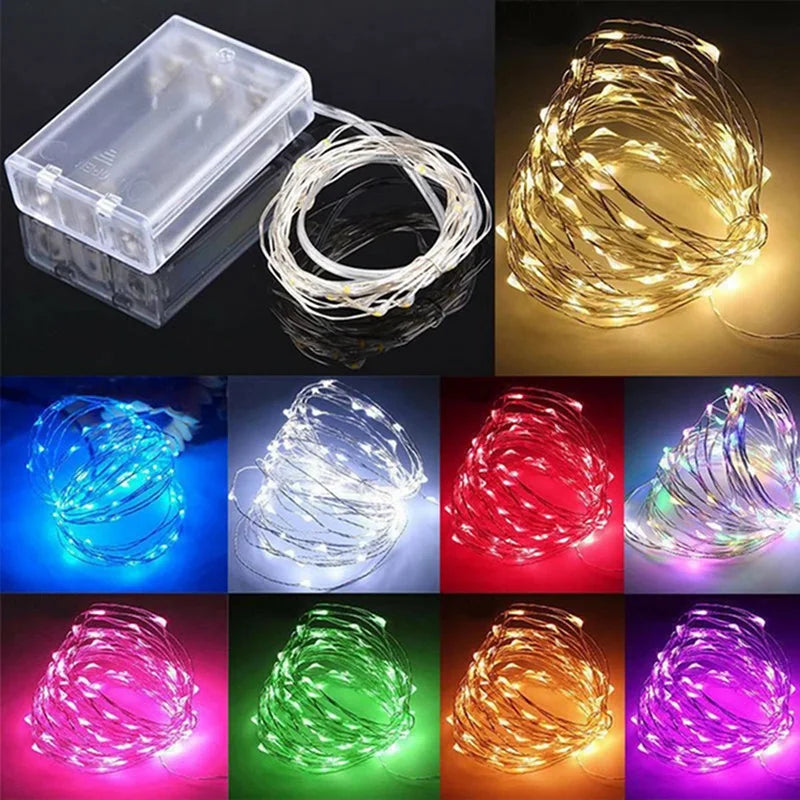 1 paquete de luces LED de hadas con alambre de cobre