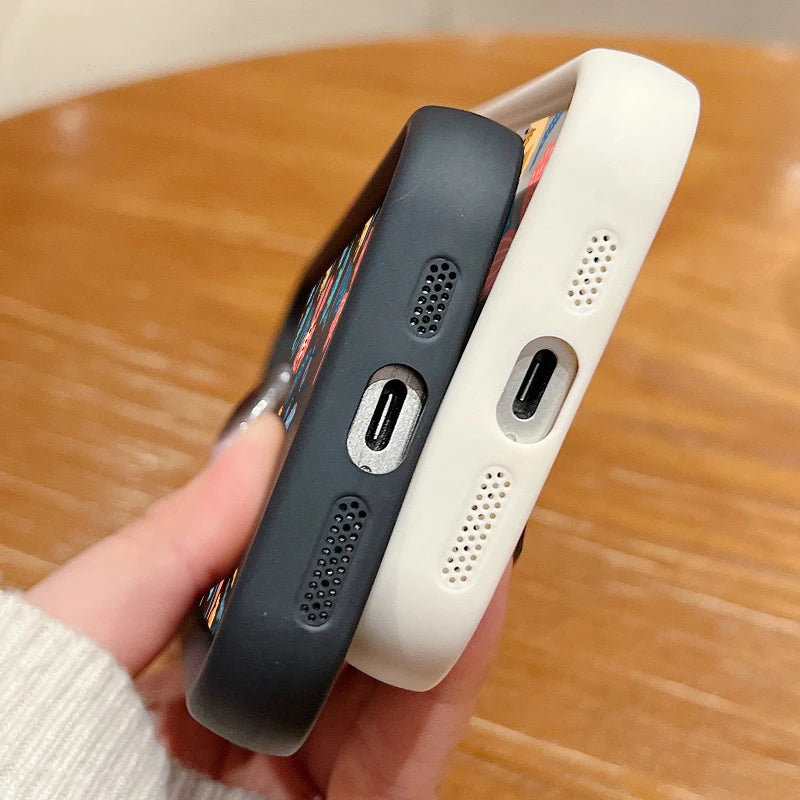 Funda de Silicona con Flores de Colores para iPhone