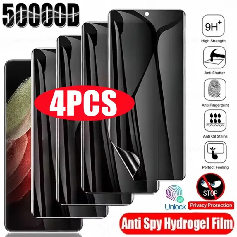 Protector de Pantalla de Hidrogel Antiespía para Samsung – Pack de 4 Unidades