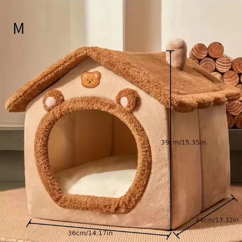 Cama Plegable para Mascotas – Perros Pequeños y Gatos, Lavable y Desmontable