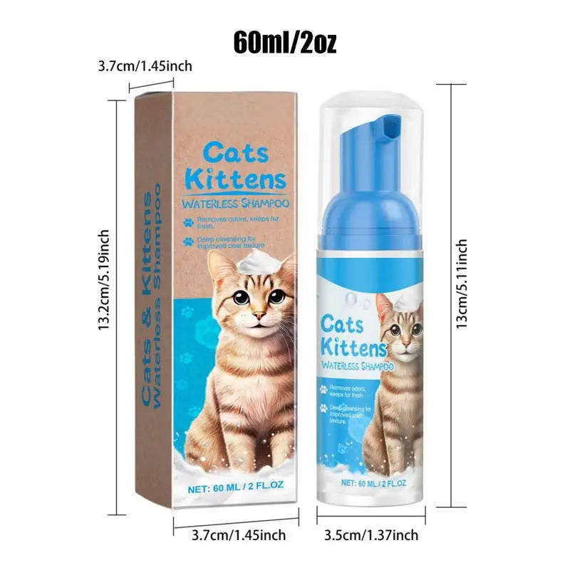 Champú Seco para Gatos – Limpieza Fácil sin Agua (60 ml) 🐱✨