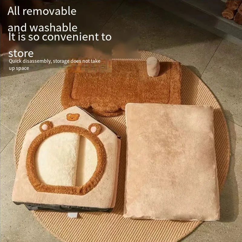 Cama Plegable para Mascotas – Perros Pequeños y Gatos, Lavable y Desmontable