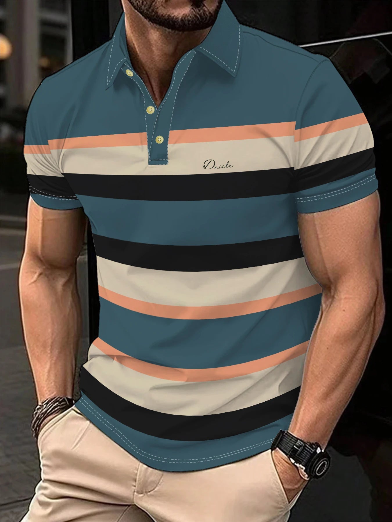 Polo Casual de Hombre – Degradado, Ligera y de Secado Rápido 👕✨