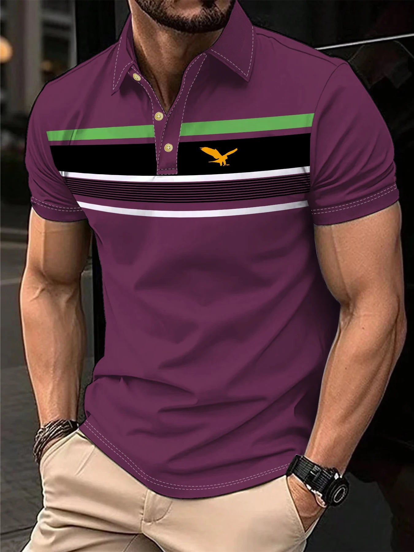 Polo Casual de Hombre – Degradado, Ligera y de Secado Rápido 👕✨