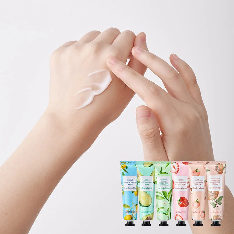Set de Cremas de Manos Hidratantes KORMESIC – 6 x 30 g 🍓🌿