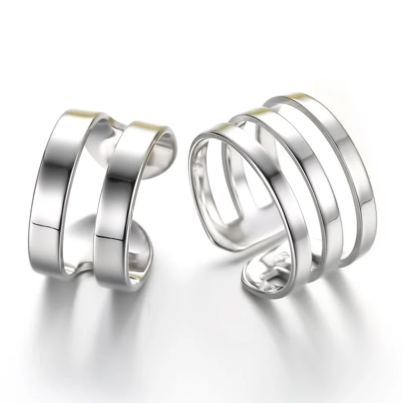 Anillos de Pareja con Diamantes y Moissanita en Plata de Ley 925