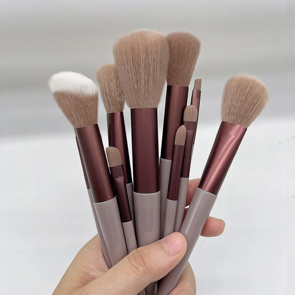 Set de Brochas de Maquillaje 13 Piezas – Ojos, Rostro y Labios