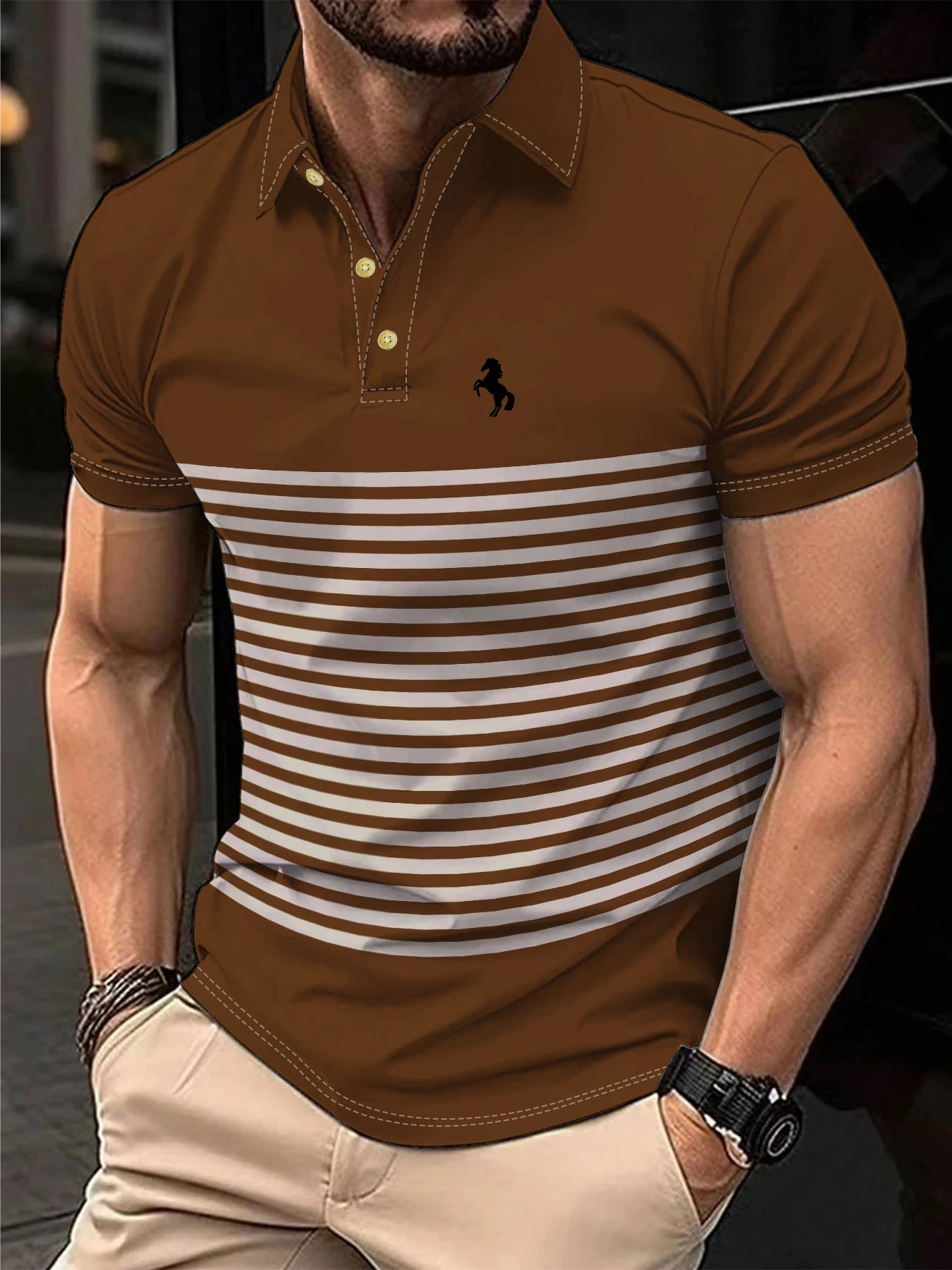 Polo Casual de Hombre – Degradado, Ligera y de Secado Rápido 👕✨