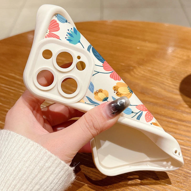 Funda de Silicona con Flores de Colores para iPhone