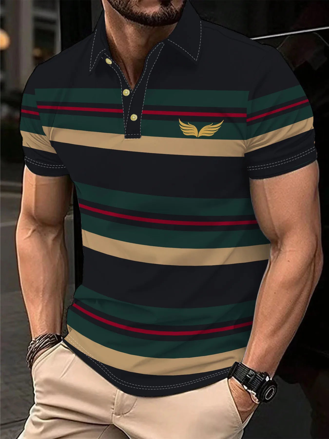 Polo Casual de Hombre – Degradado, Ligera y de Secado Rápido 👕✨