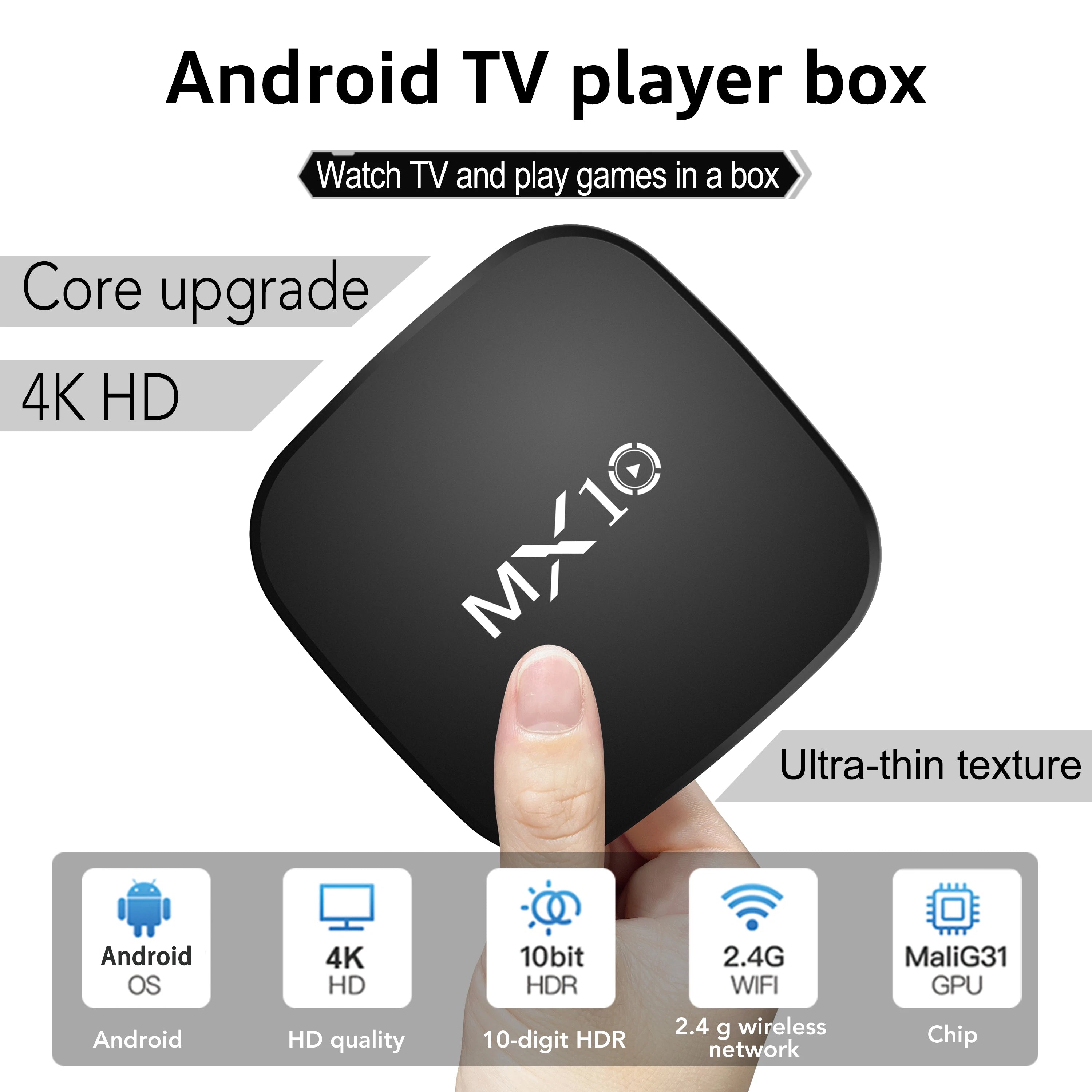MX10 Android TV Box – 8GB eMMC, Wi-Fi y HDMI 2.1