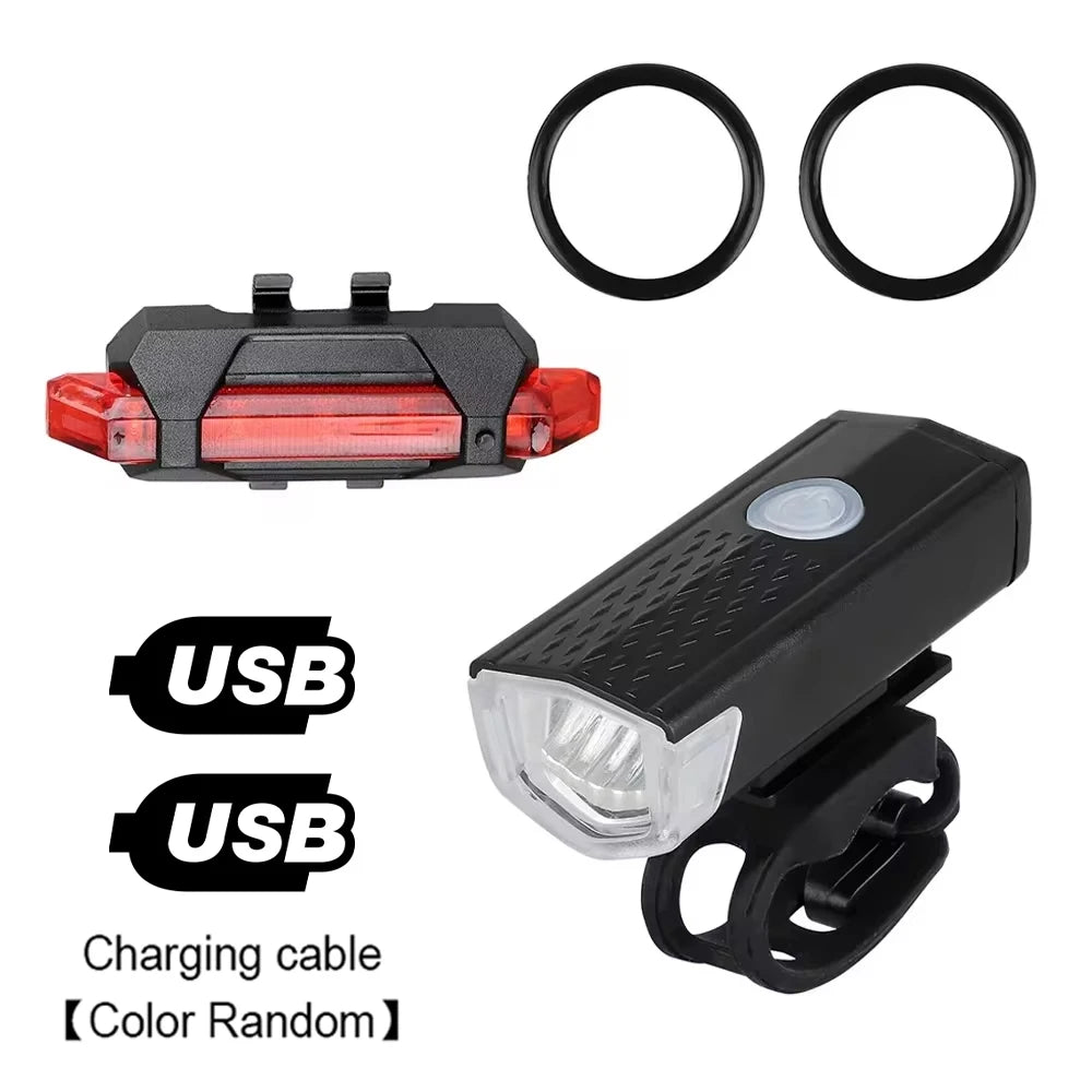 Juego de Luces Delanteras y Traseras USB Recargables para Bicicleta
