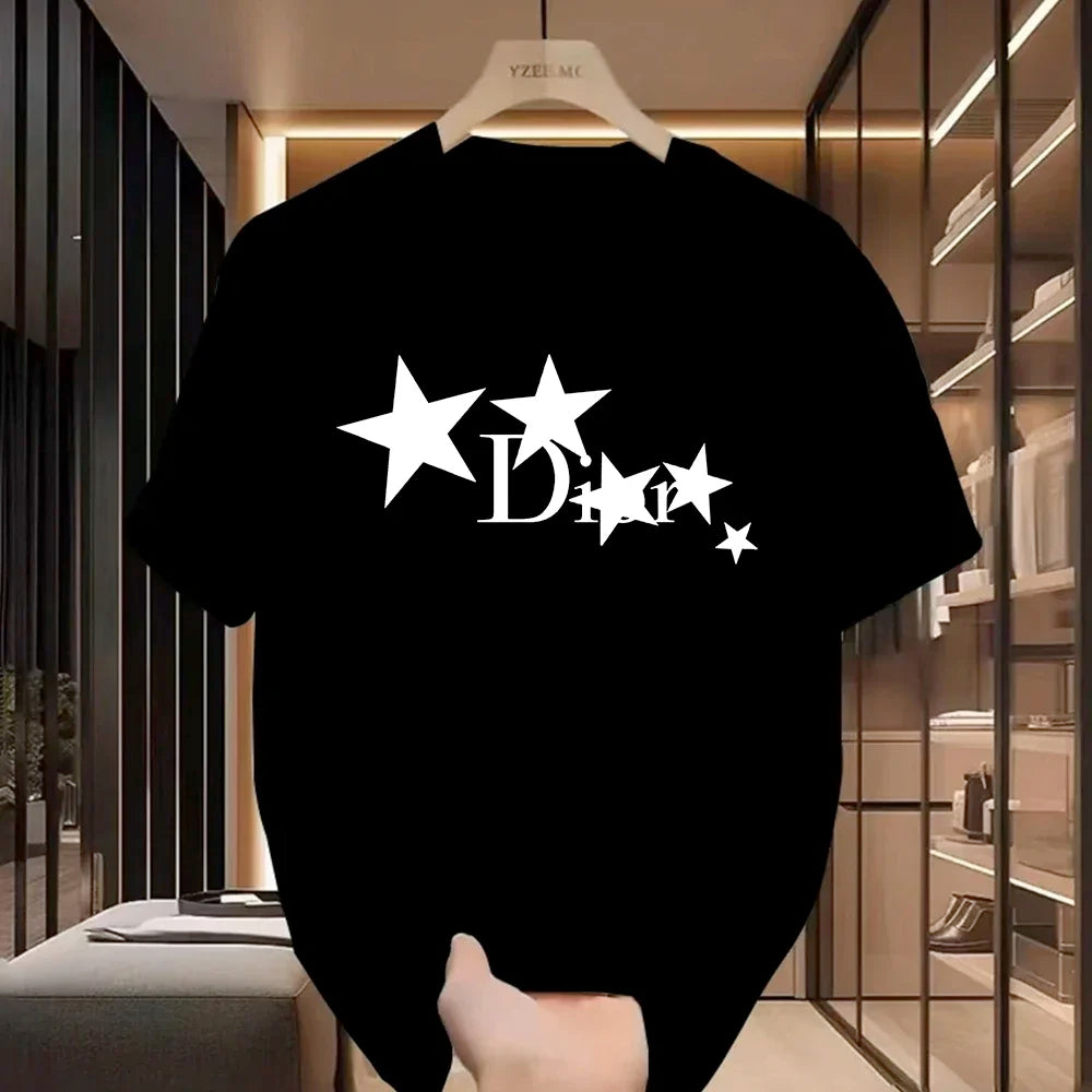 Camiseta Casual de Mujer – Estampado de Letras, Ligera y Cómoda 👚✨