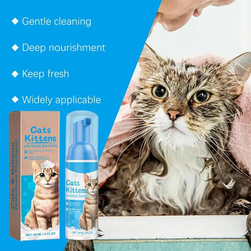 Champú Seco para Gatos – Limpieza Fácil sin Agua (60 ml) 🐱✨