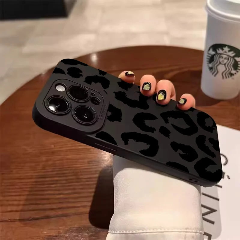 Funda Protectora para Lente de Cámara con Diseño de Leopardo para iPhone
