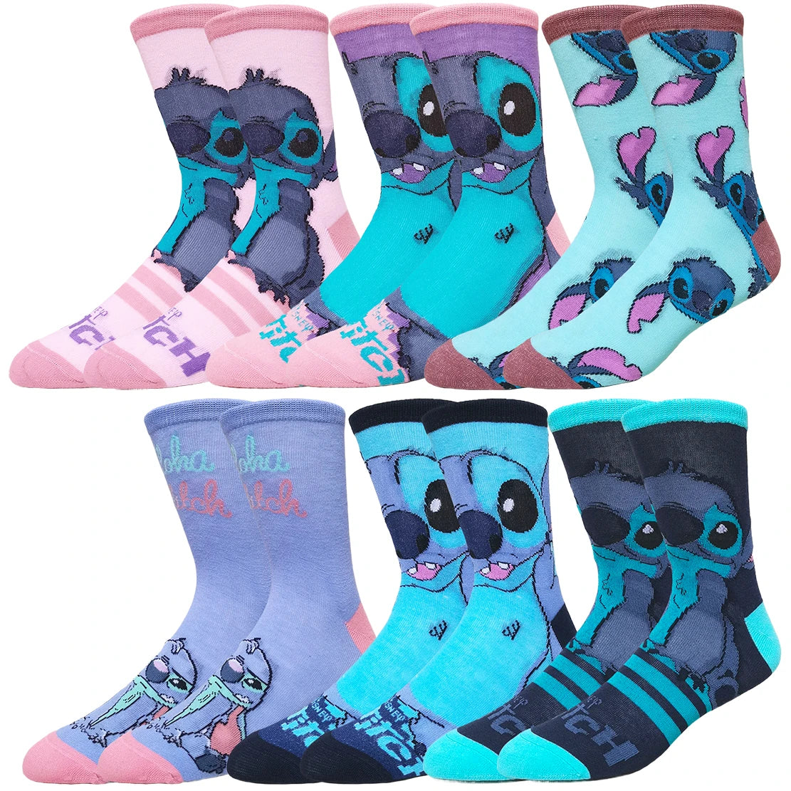 Set de 5/6 Pares de Calcetines Miniso Disney Lilo & Stitch