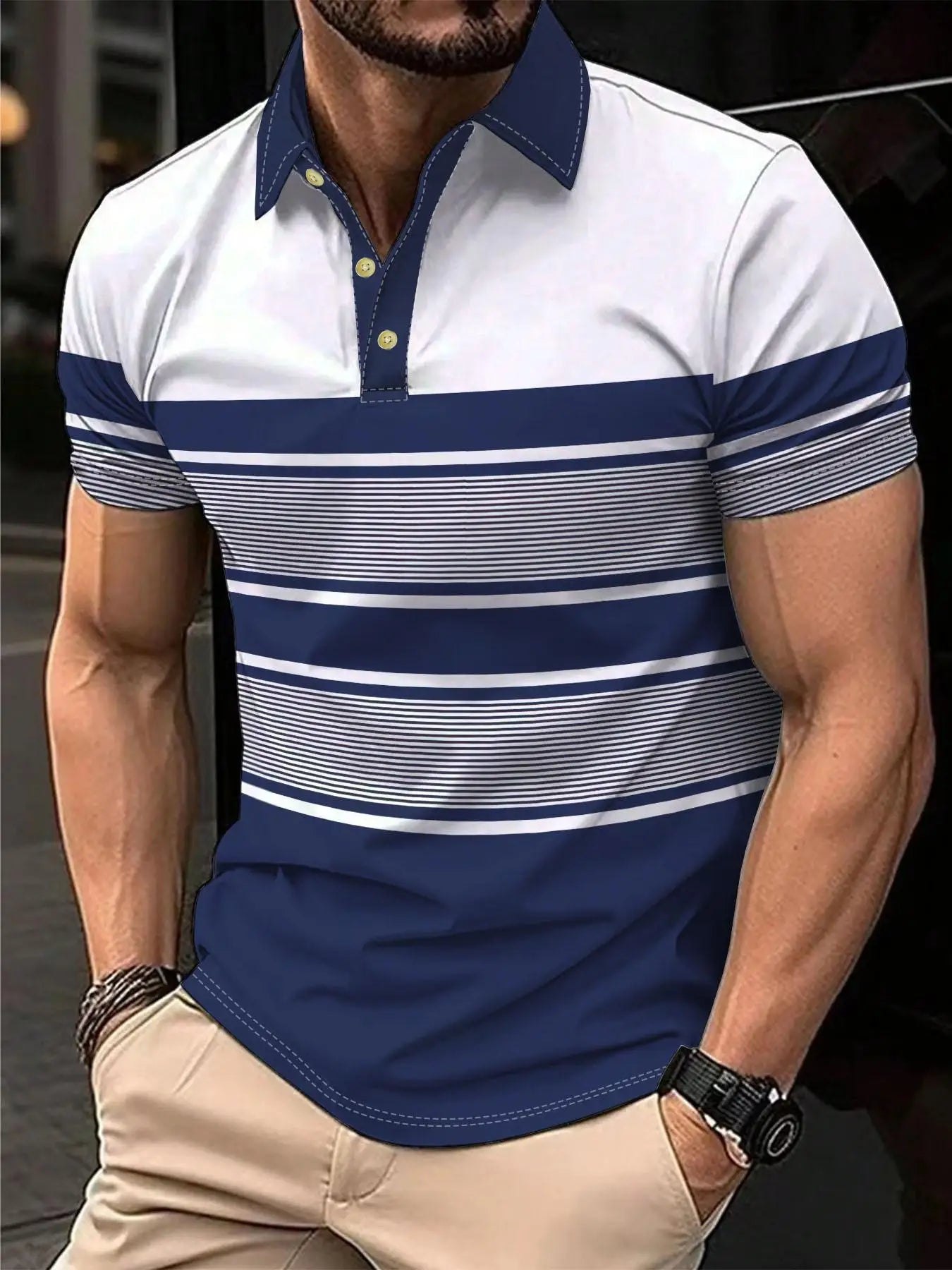 Polo Casual de Hombre – Degradado, Ligera y de Secado Rápido 👕✨