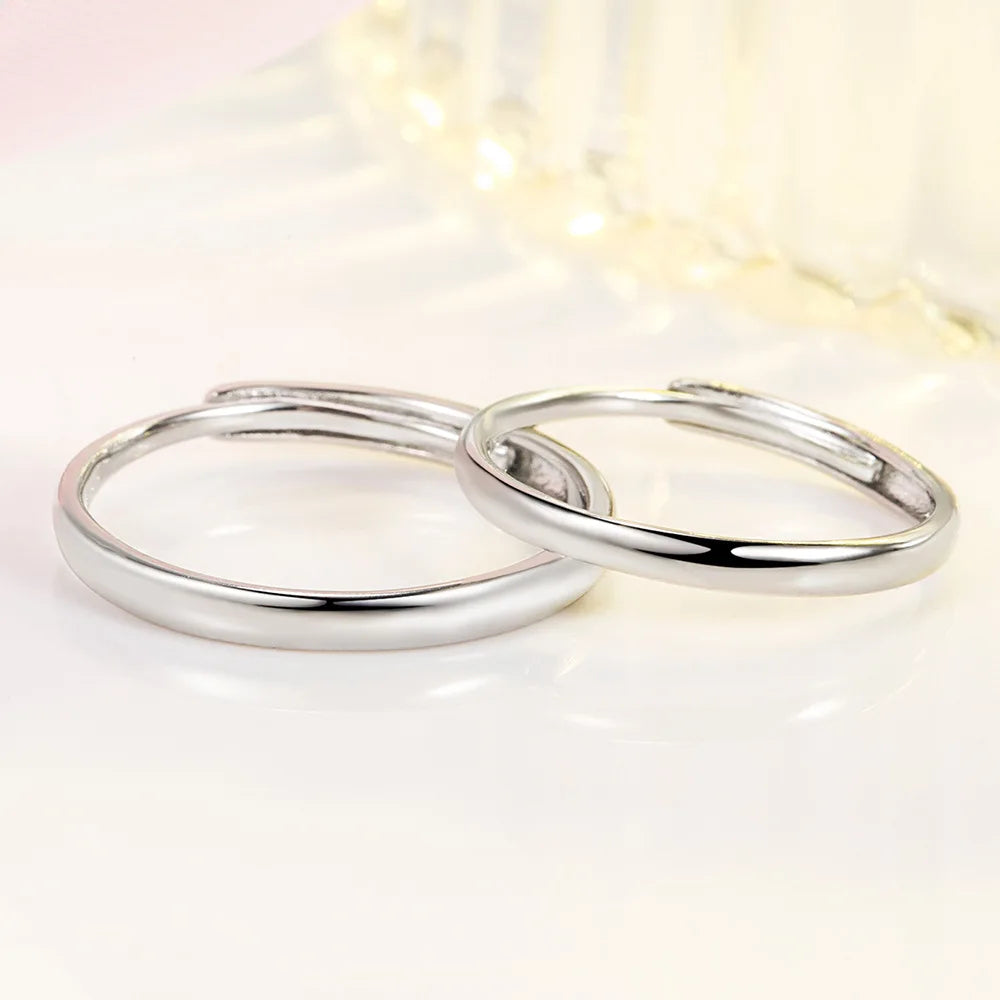 Anillos de Pareja con Diamantes y Moissanita en Plata de Ley 925