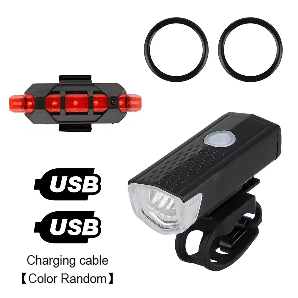 Juego de Luces Delanteras y Traseras USB Recargables para Bicicleta