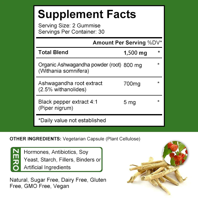 Gummies de Ashwagandha Kexinsh con KSM66 y Vitamina D