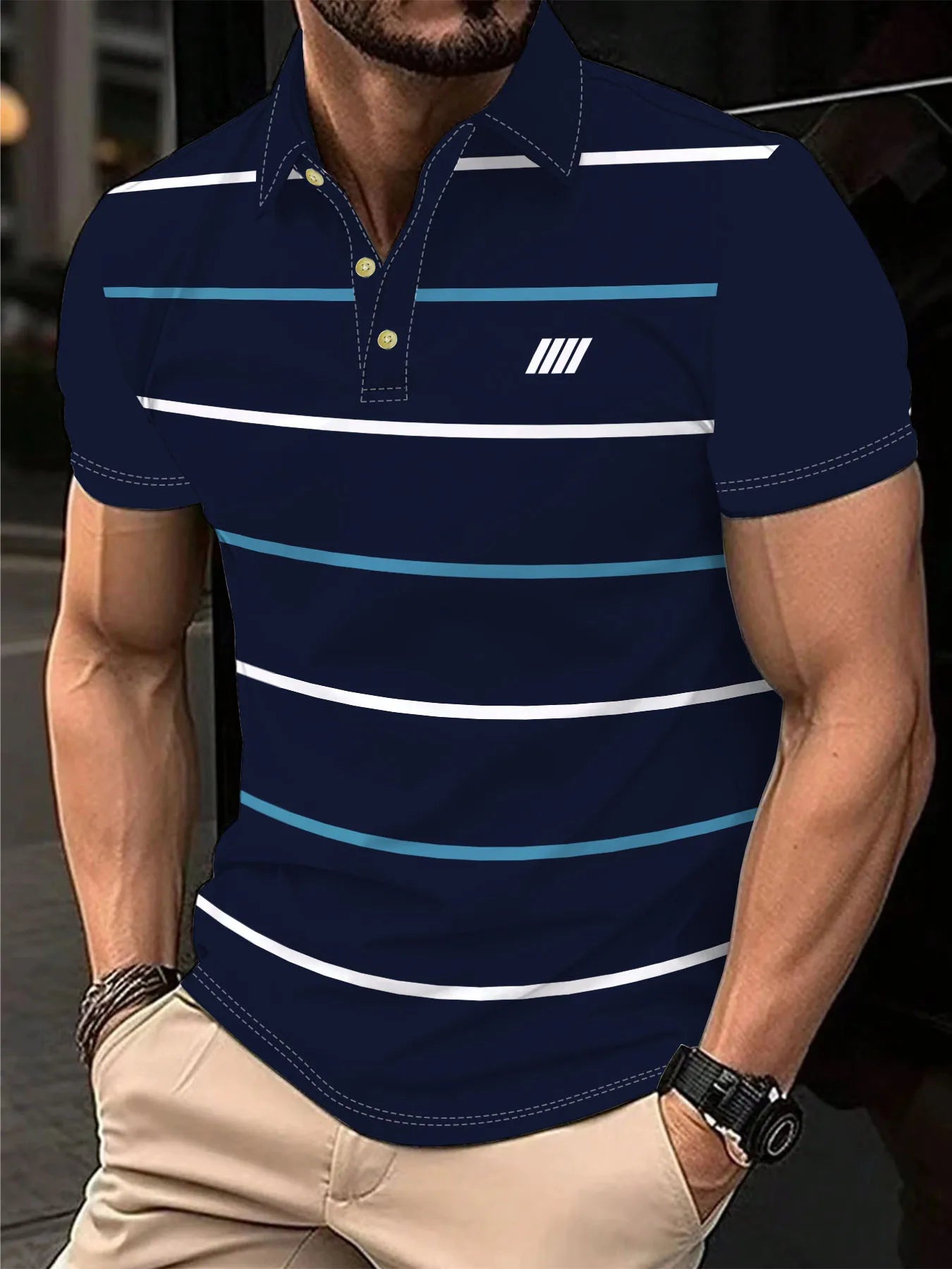 Polo Casual de Hombre – Degradado, Ligera y de Secado Rápido 👕✨