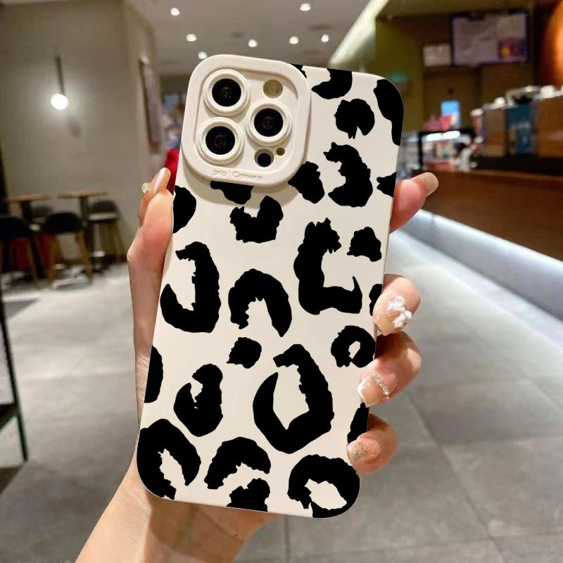 Funda Protectora para Lente de Cámara con Diseño de Leopardo para iPhone