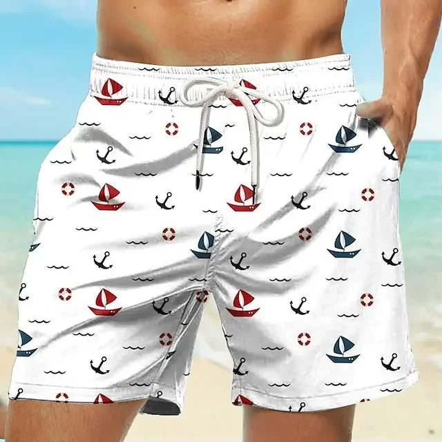 Shorts de Playa para Hombre – Ligero y Estampado 3D 🩳🌴
